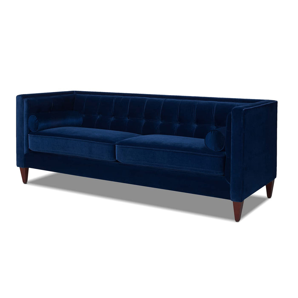 Navy Blue Velvet Tufted Sofa N185325