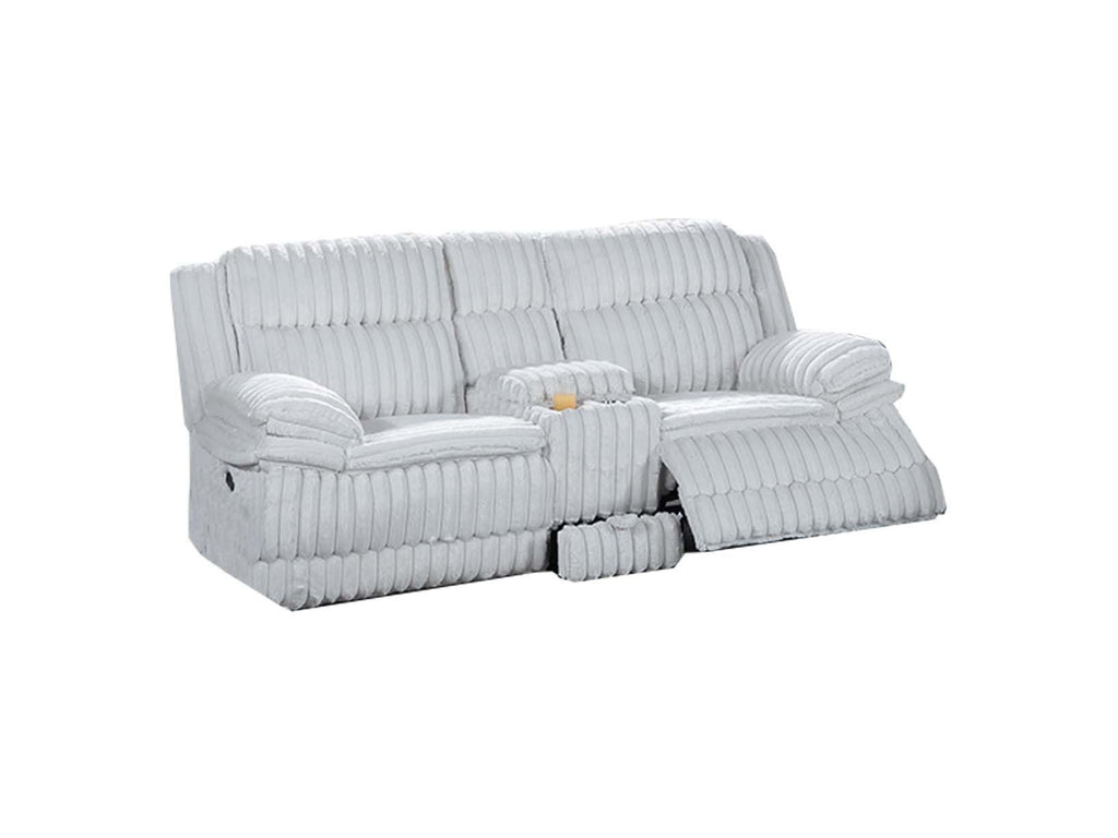 Light Gray Corduroy Manual Motion Loveseat N98502
