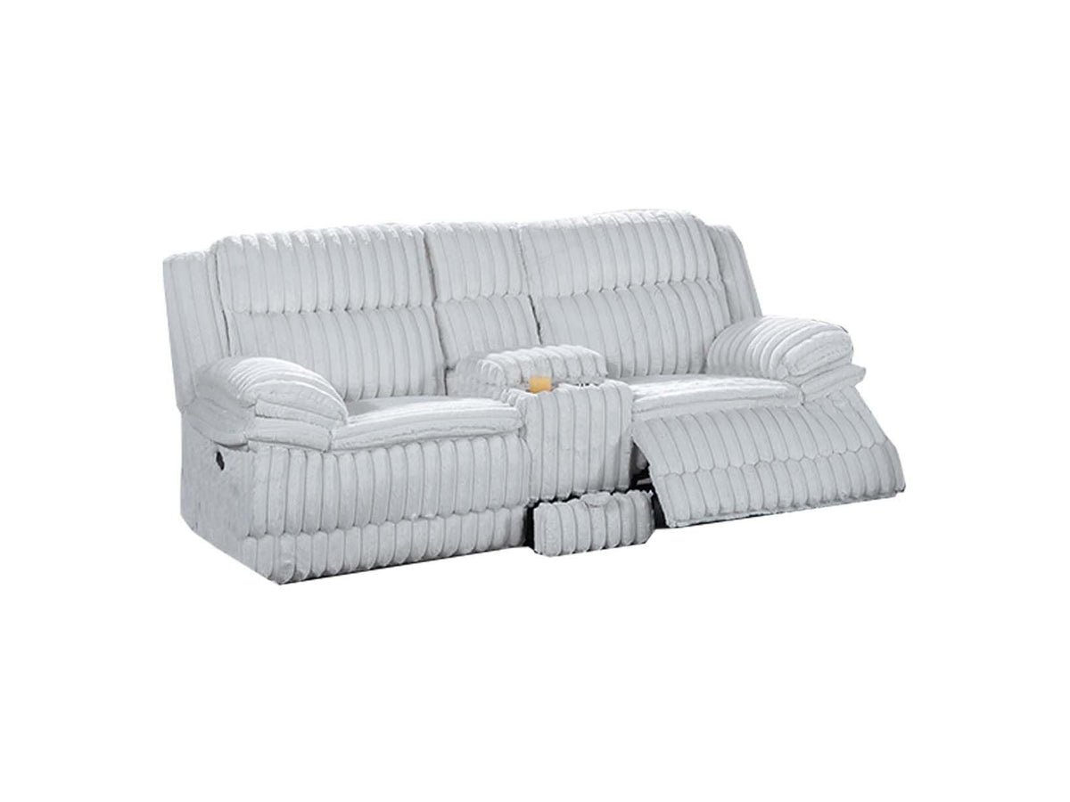 Light Gray Corduroy Manual Motion Loveseat N98502