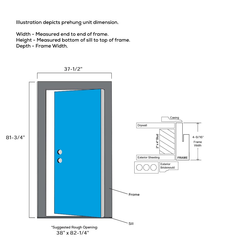Steel Primed Right-Hand Inswing Full Lite 36" x 80" Front Door M316043