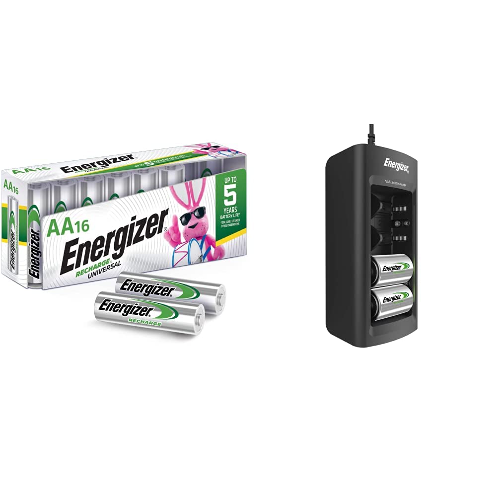 AA Rechargeable Batteries and Battery Charger, 16 Count A8260