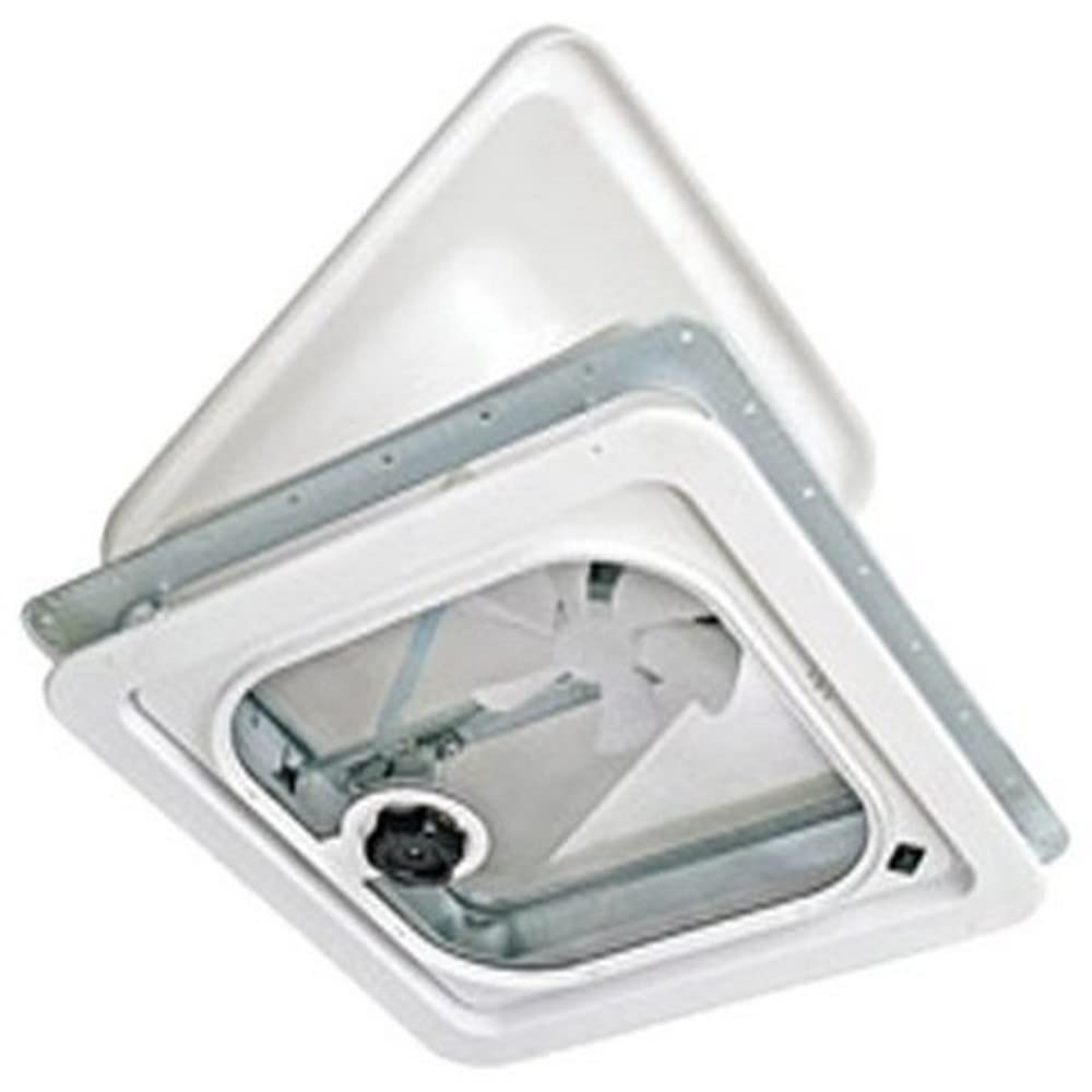 Birch White 14" 12V Radius Corner Vent with Pop Up Screen K341