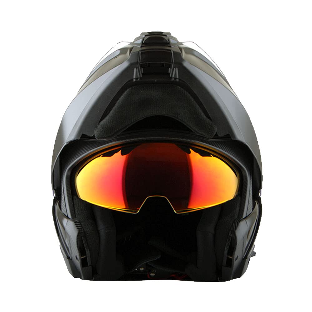 Modular Full Face Helmet Flip up Dual Visor Glossy Black Z8878