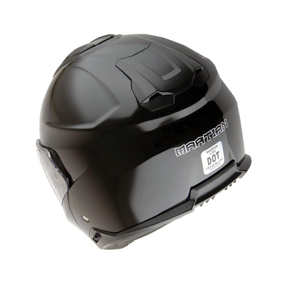 Modular Full Face Helmet Flip up Dual Visor Glossy Black Z8878