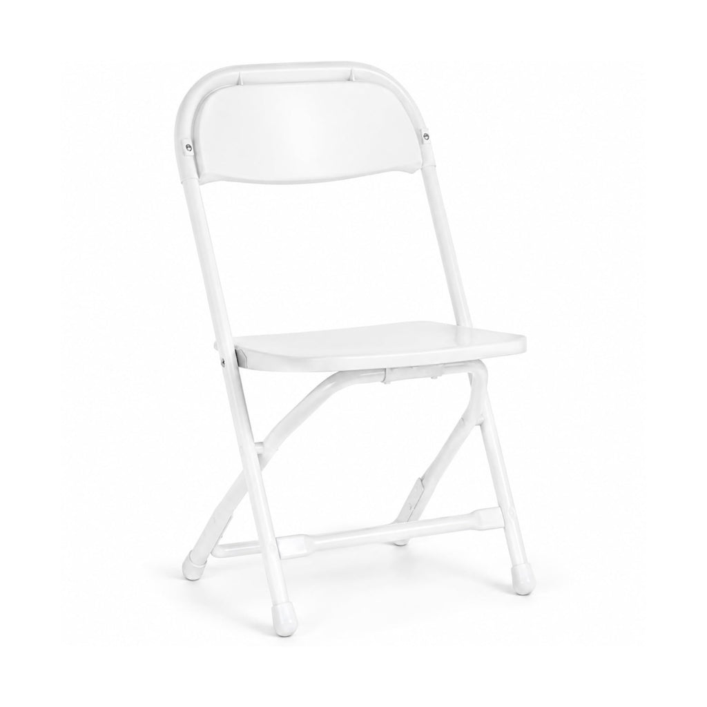 White Kids Plastic Folding Chair with Steel Frame I148
