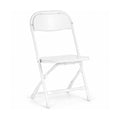 White Kids Plastic Folding Chair with Steel Frame I148