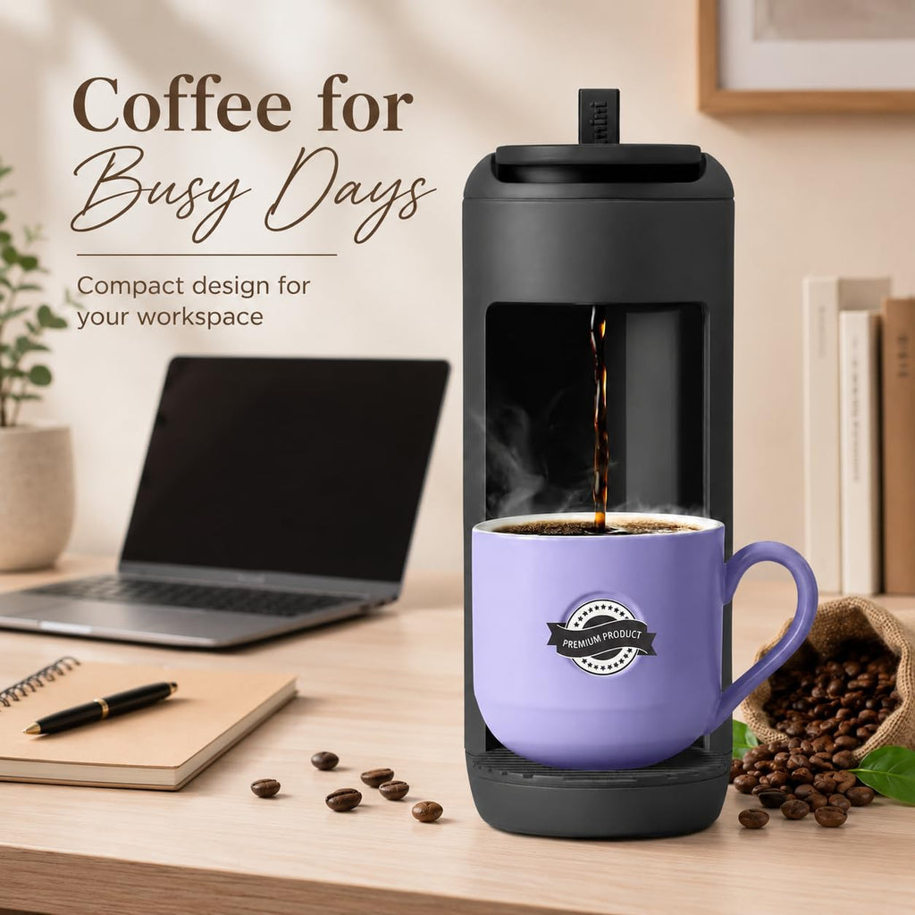 Single Serve K Cup Coffee Maker 12 oz Matte Black Q1438