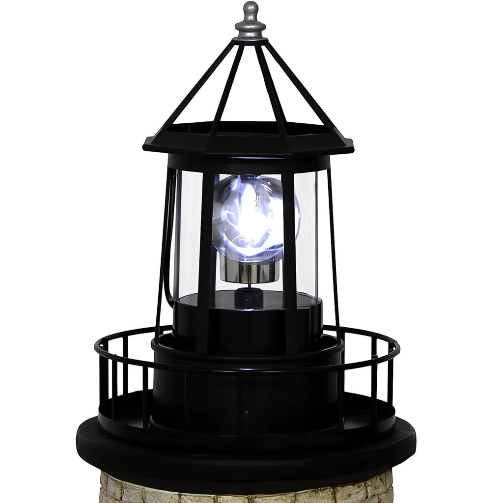 Black IP65 Waterproof Solar Rotating Lighthouse Light Z846