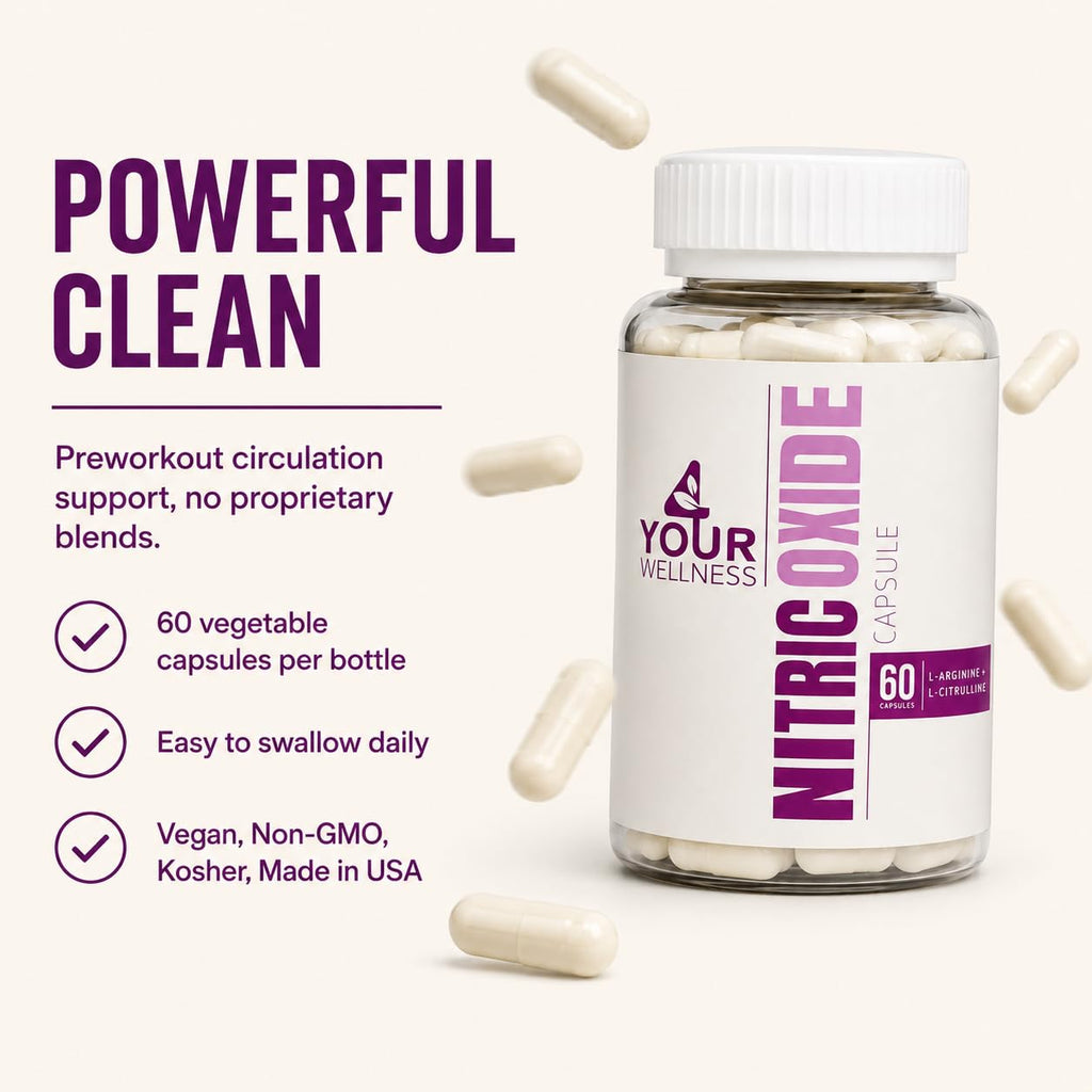 Nitric Oxide Capsules L Arginine L Citrulline 60 Count W660