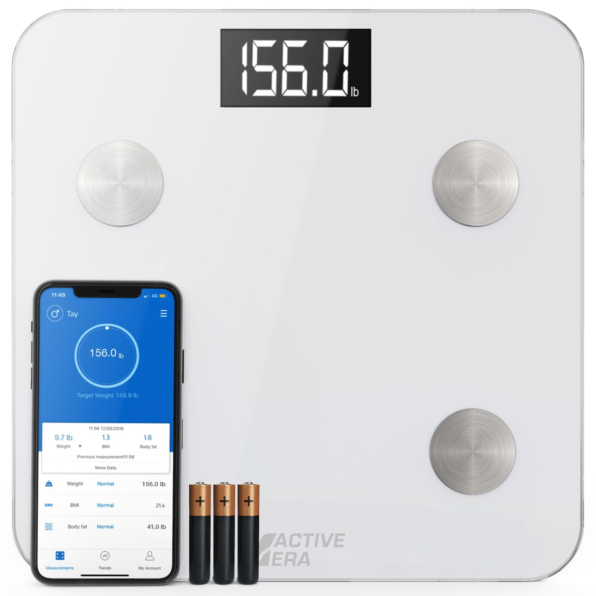 White Digital Bathroom Bluetooth Scale I495575