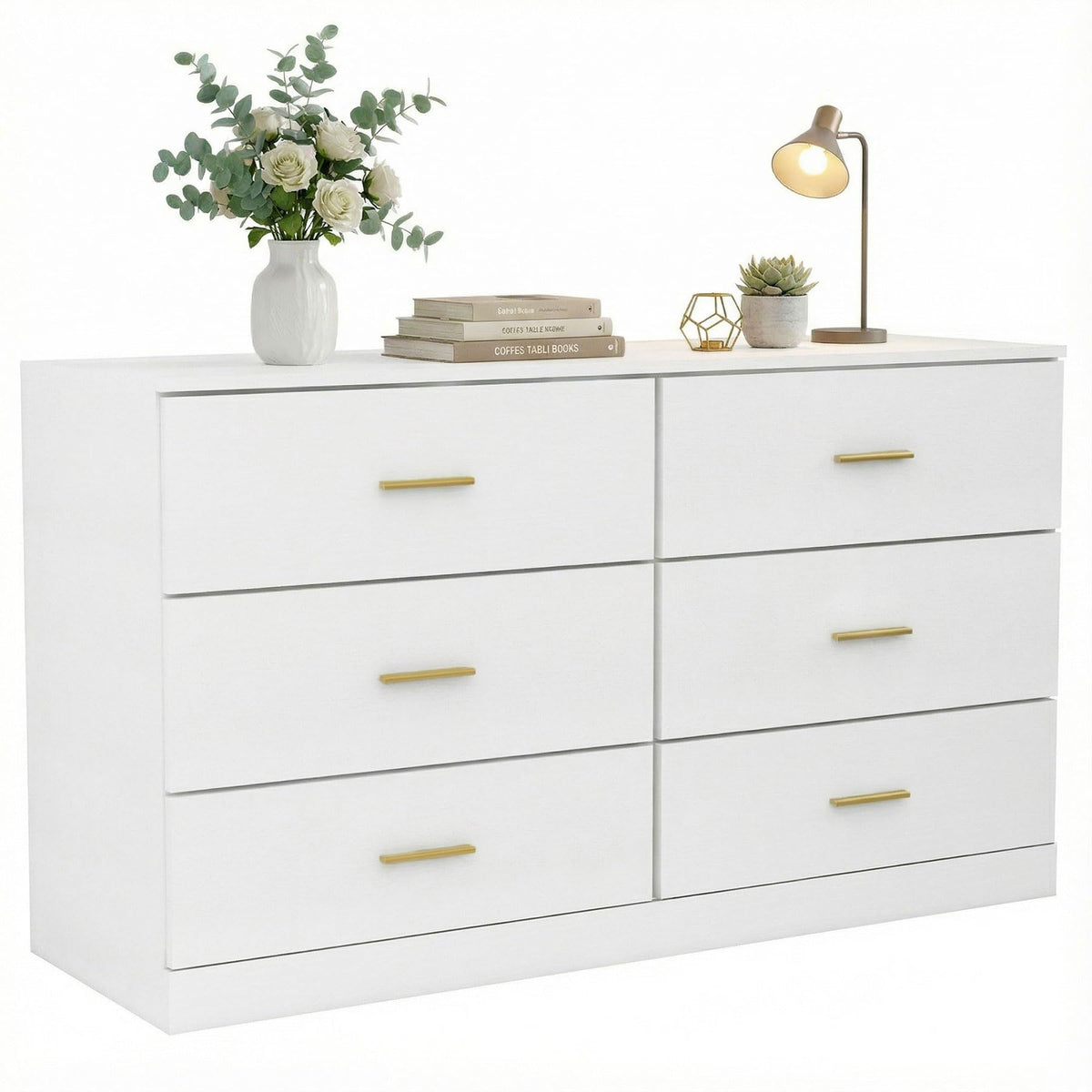 White 6 Drawer Dresser W206944