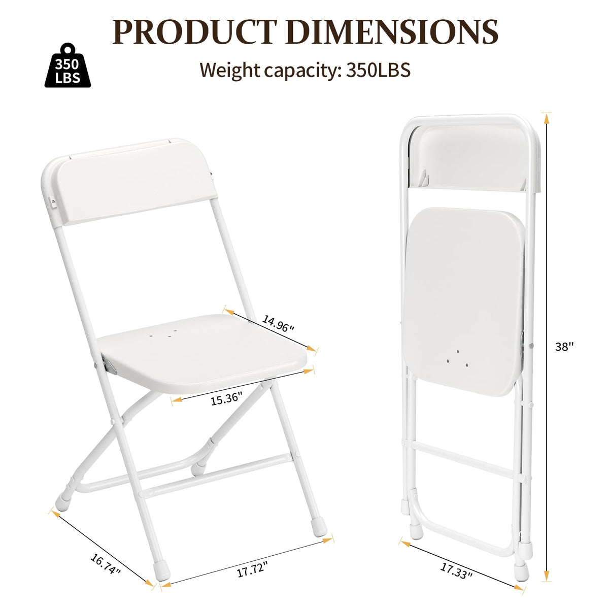 10 Pack Folding Chairs with Steel Frame Q129477