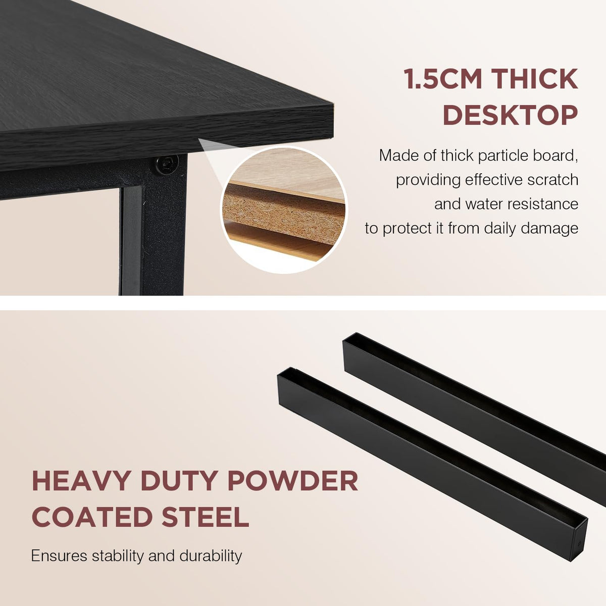 39 Inch Black Computer Desk O396007
