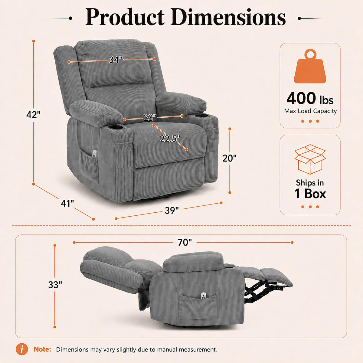 Grey Swivel Rocker Recliner P72477
