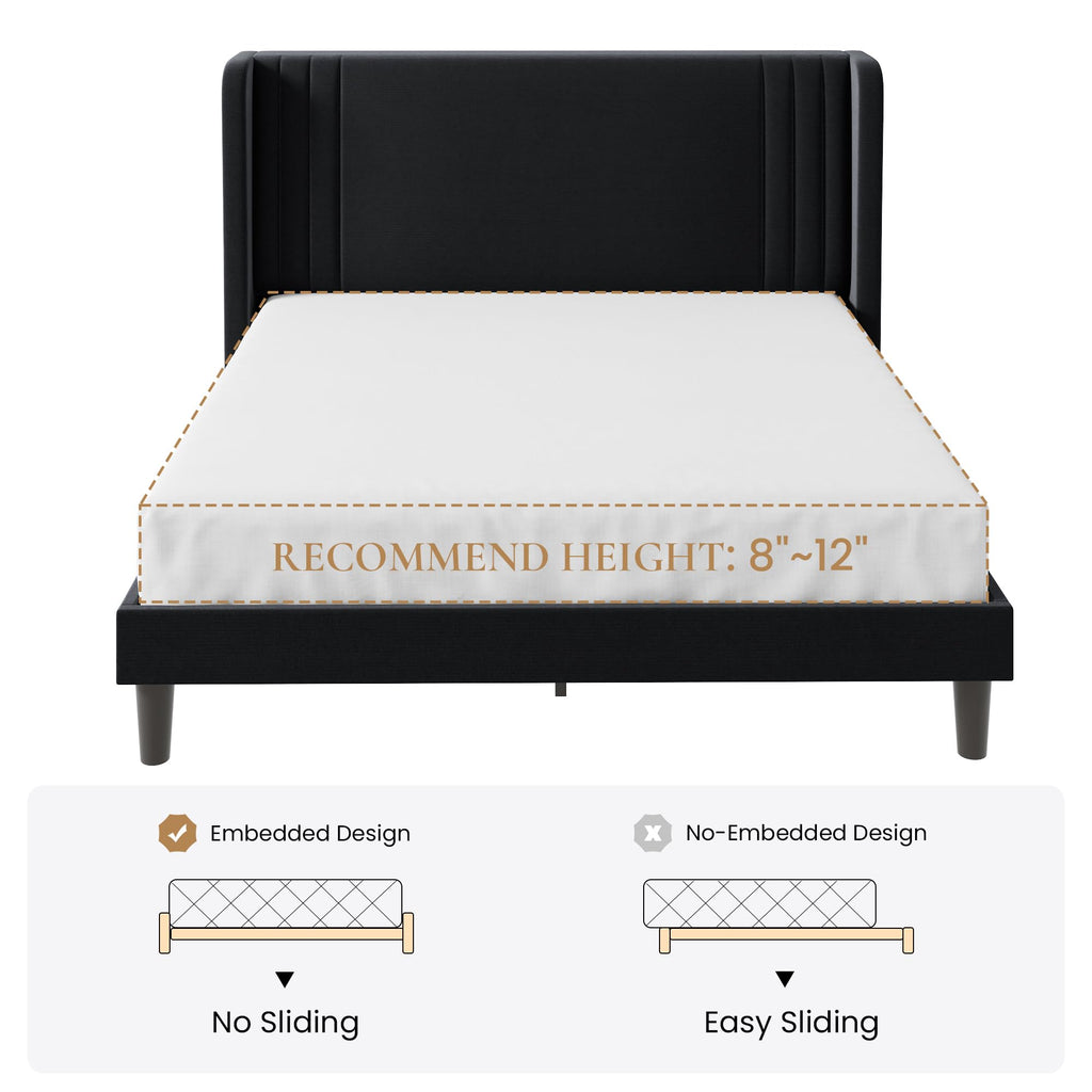 Queen Velvet Upholstered Bed Frame B3371