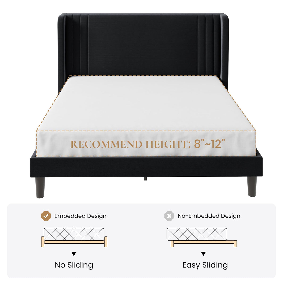 Queen Velvet Upholstered Bed Frame B3371