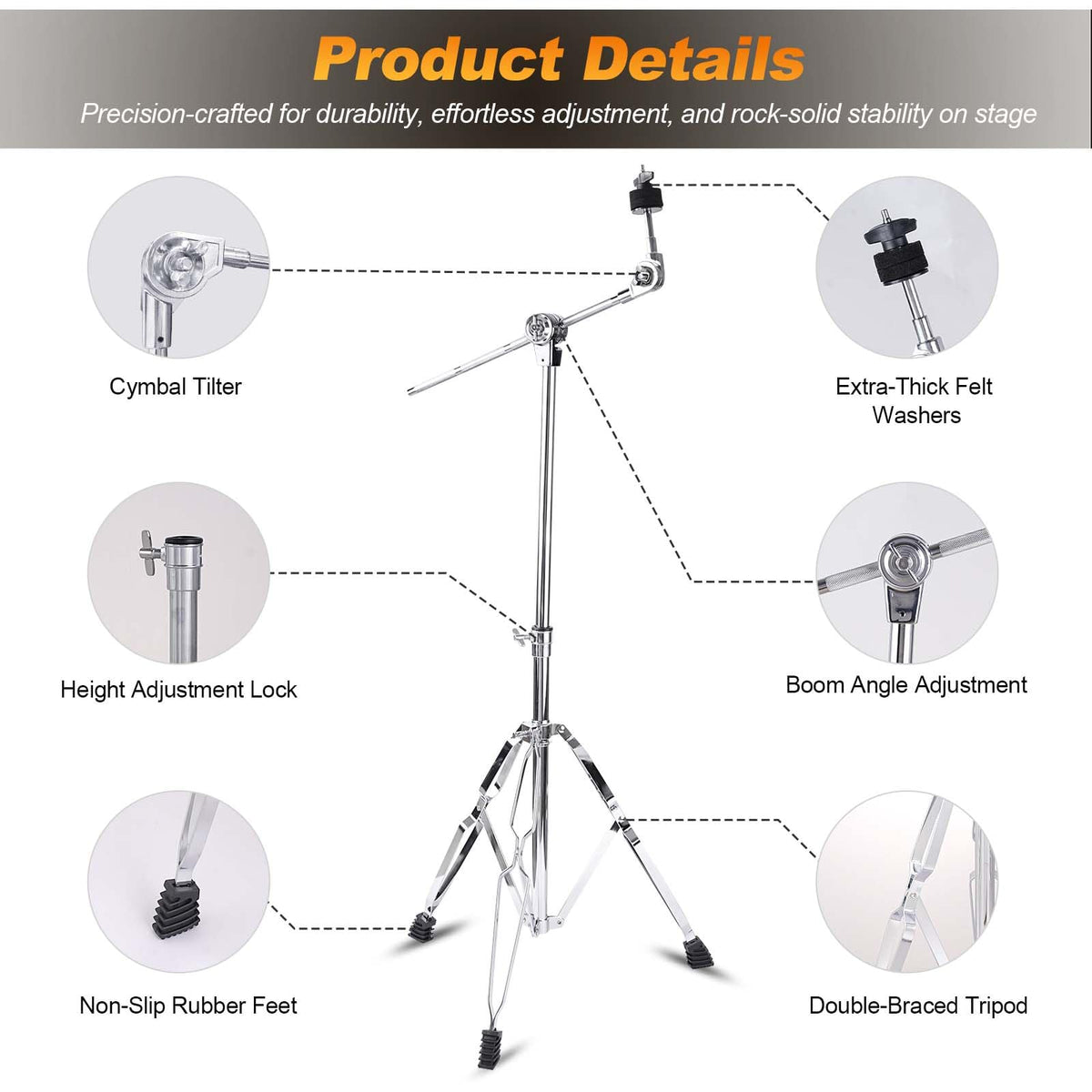 2 Pack Adjustable Cymbal Stand V997860
