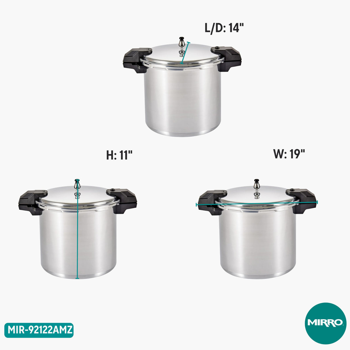 22 Qt Aluminum Pressure Canner with 3 Regulators J945