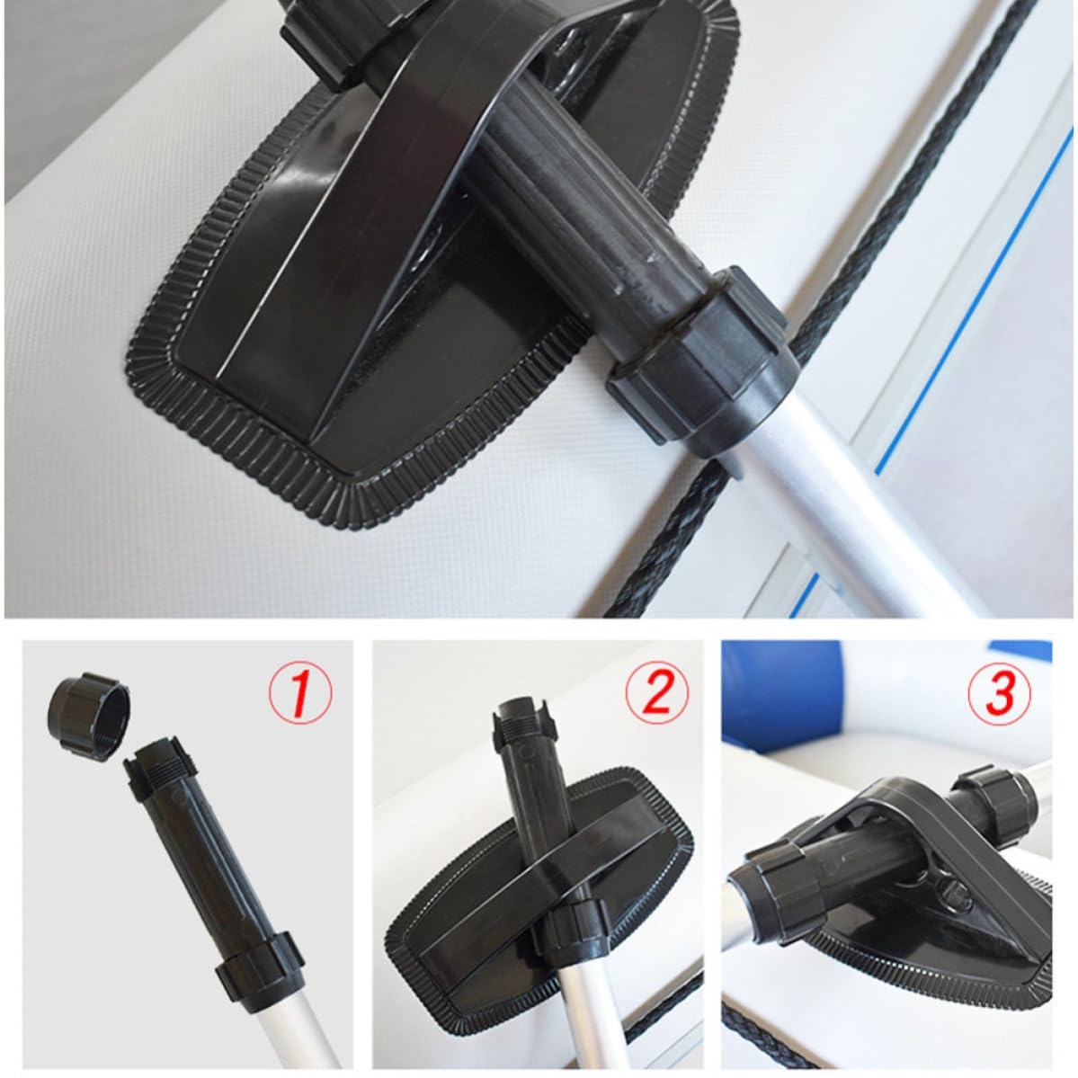 2pcs Aluminum Alloy Kayak Paddle Adjustable Telescopic Shaft V253526