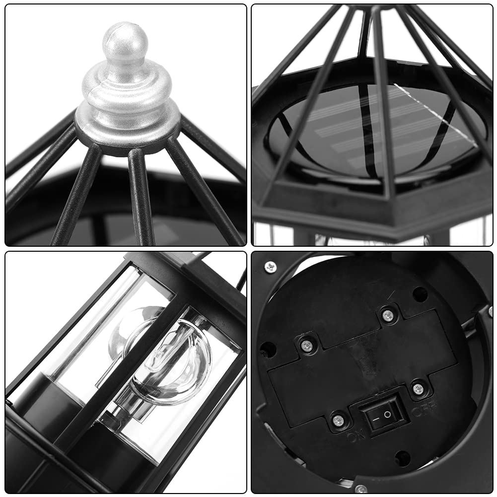 Black IP65 Waterproof Solar Rotating Lighthouse Light Z846
