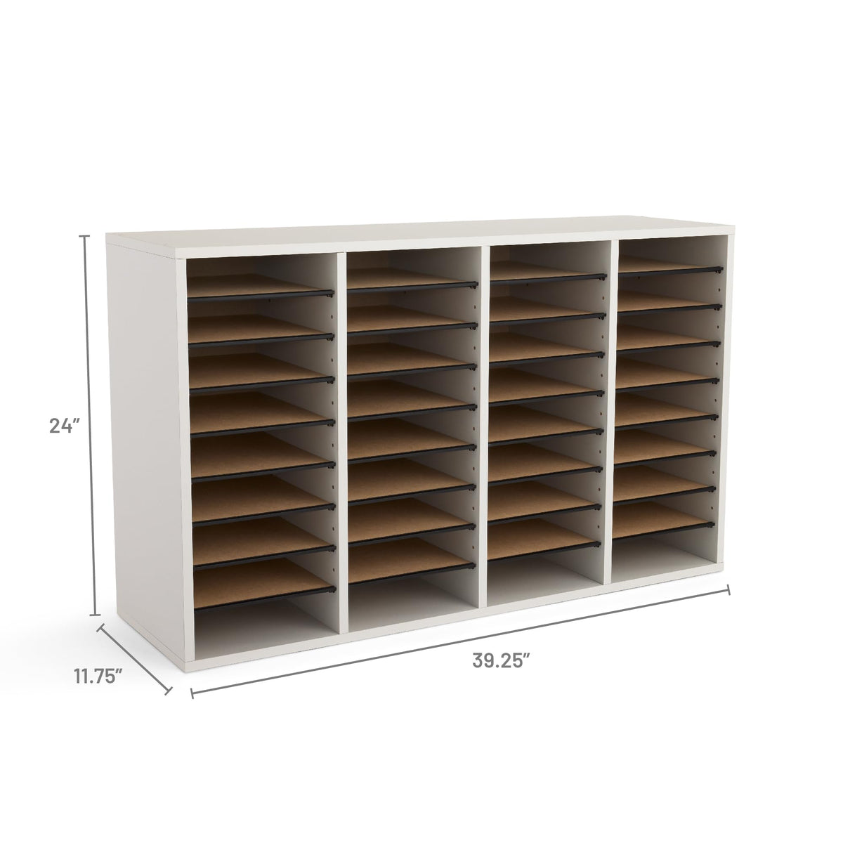 36 Compartments Wood Literature Organizer U896