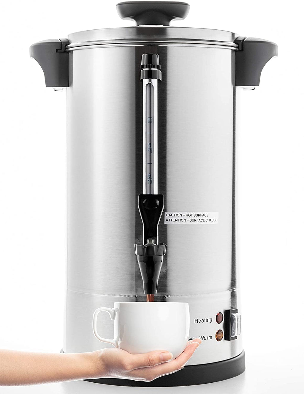 Commercial Grade Stainless Steel Percolate Coffee Maker 100-Cup 16 L K738