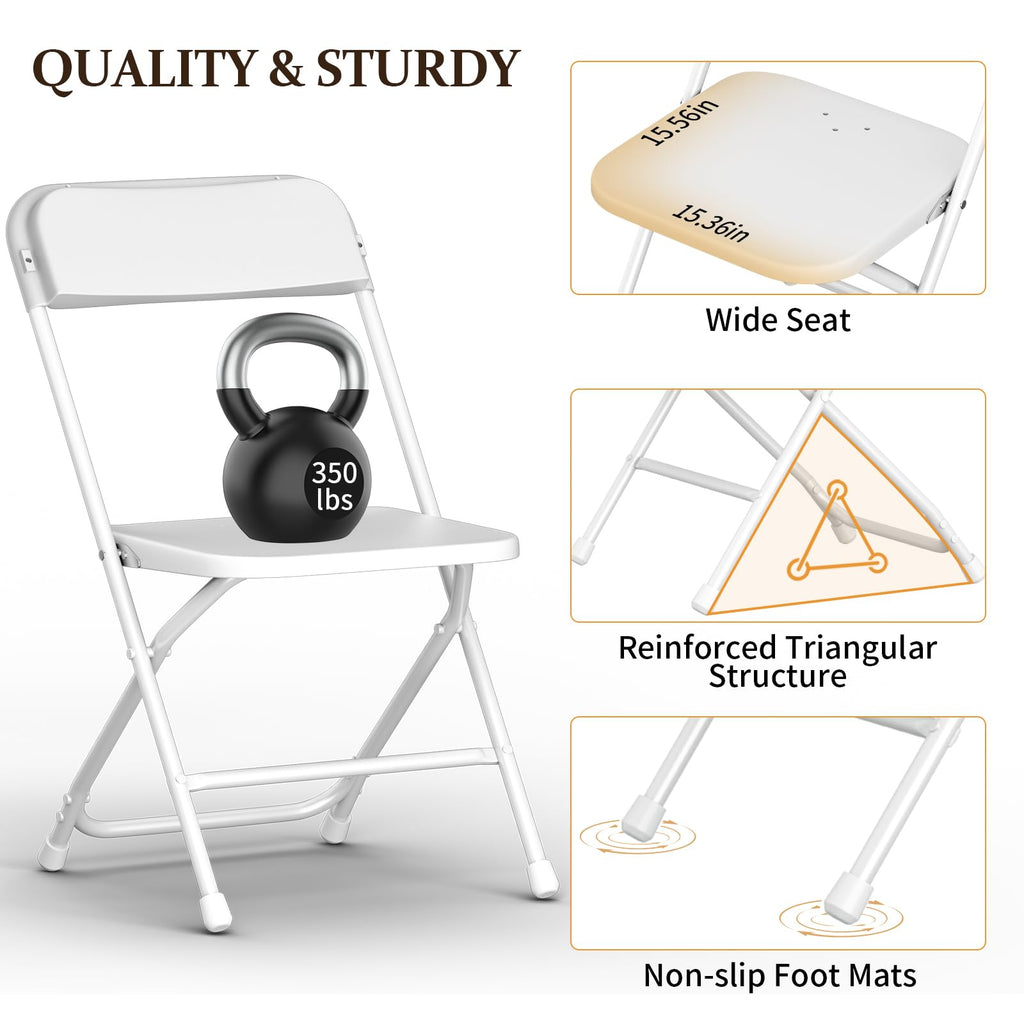 10 Pack Folding Chairs with Steel Frame Q129477