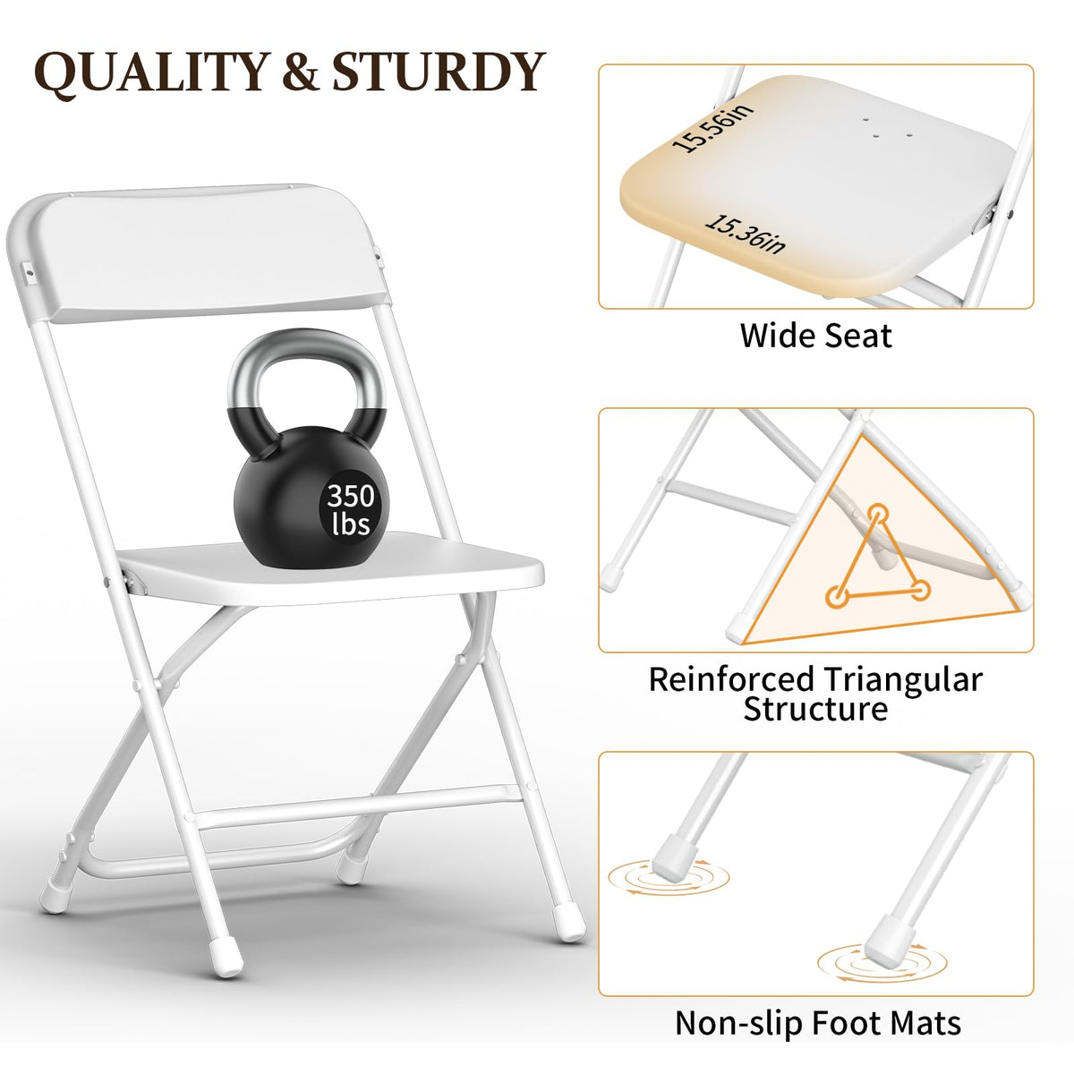 10 Pack Folding Chairs with Steel Frame Q129477
