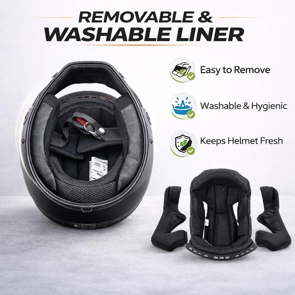 DOT Approved Fiberglass Full Face Motorcycle Helmet with Clear Visor D9134