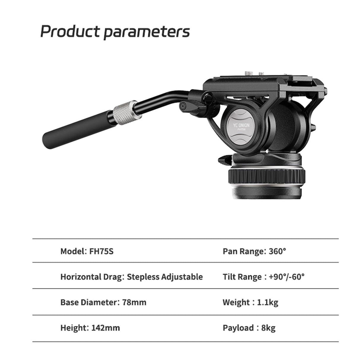 Carbon Fiber Tripod with 75mm Bowl Head and Fluid Head P14293