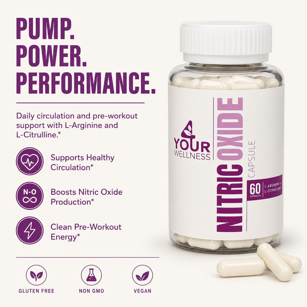 Nitric Oxide Capsules L Arginine L Citrulline 60 Count W660
