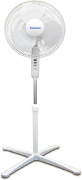 16-Inch Oscillating Stand Fan, 3-Speeds, Adjustable Height, White W578808