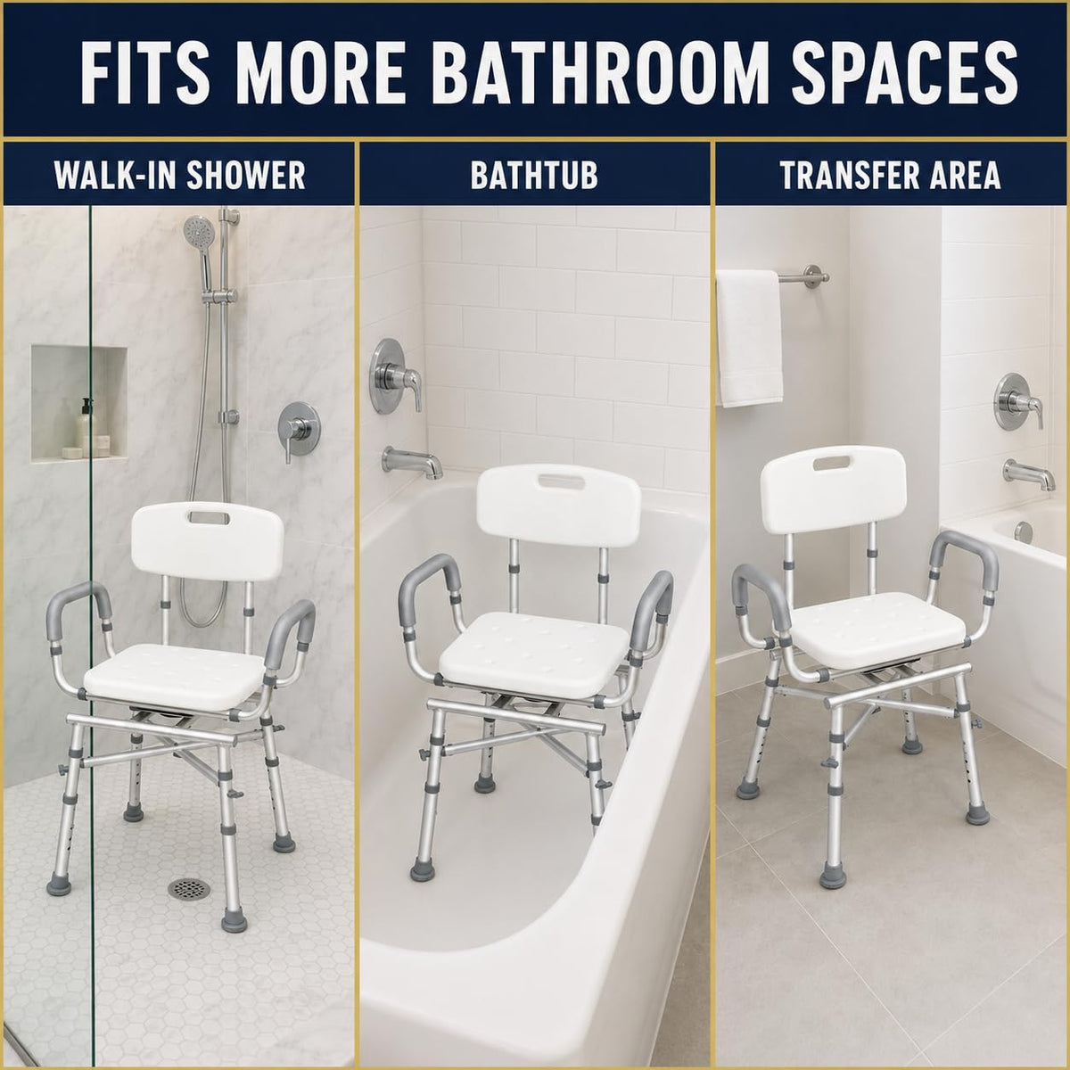Swivel Shower Chair with Arms Q43677