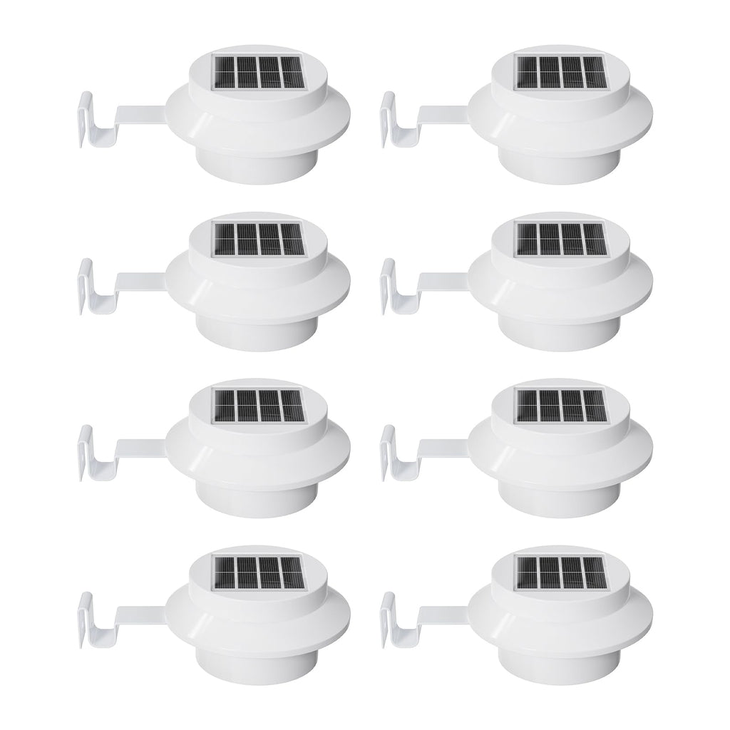 8 Pack Cool White Solar Powered Gutter Mounted Lights L864837