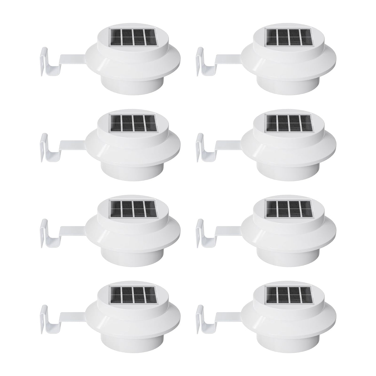 8 Pack Cool White Solar Powered Gutter Mounted Lights L864837