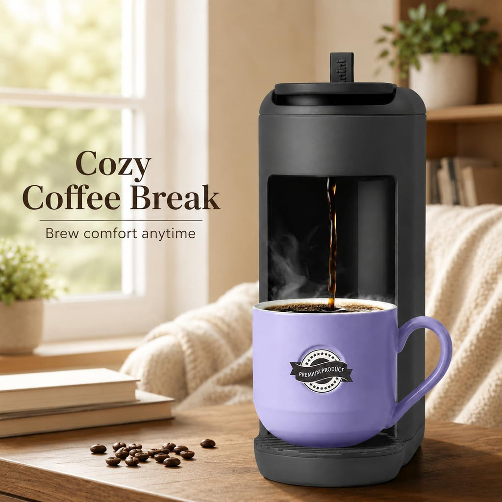 Single Serve K Cup Coffee Maker 12 oz Matte Black Q1438