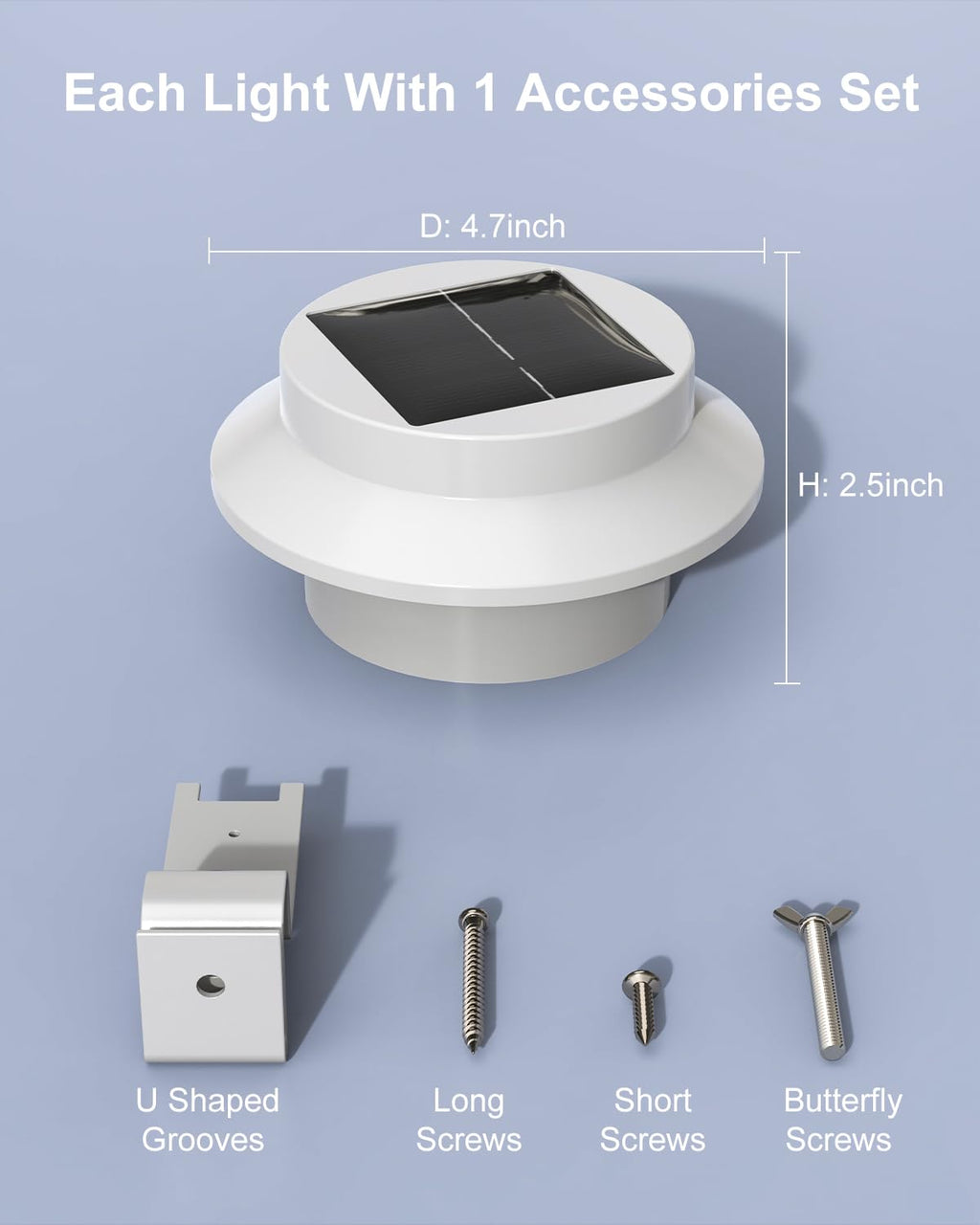 8 Pack Cool White Solar Powered Gutter Mounted Lights L864837