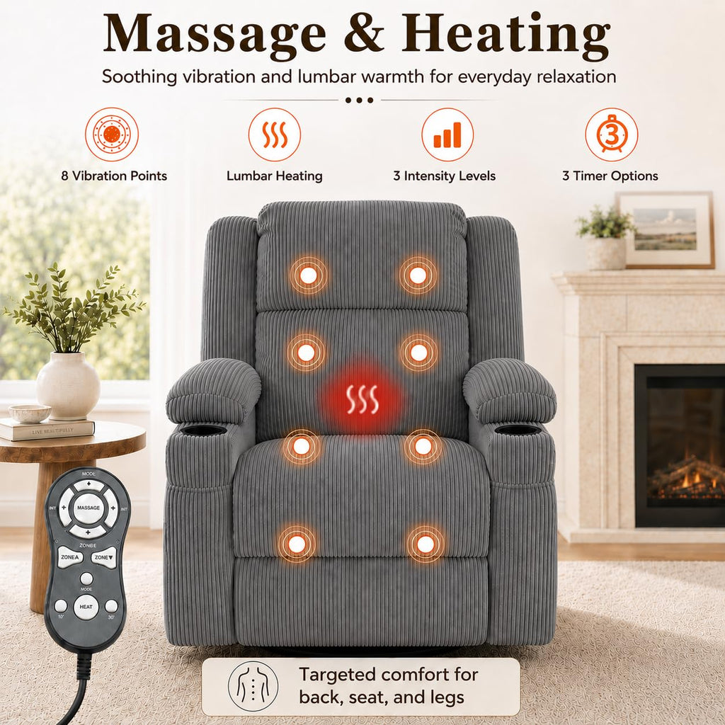 Grey Swivel Rocker Recliner P72477