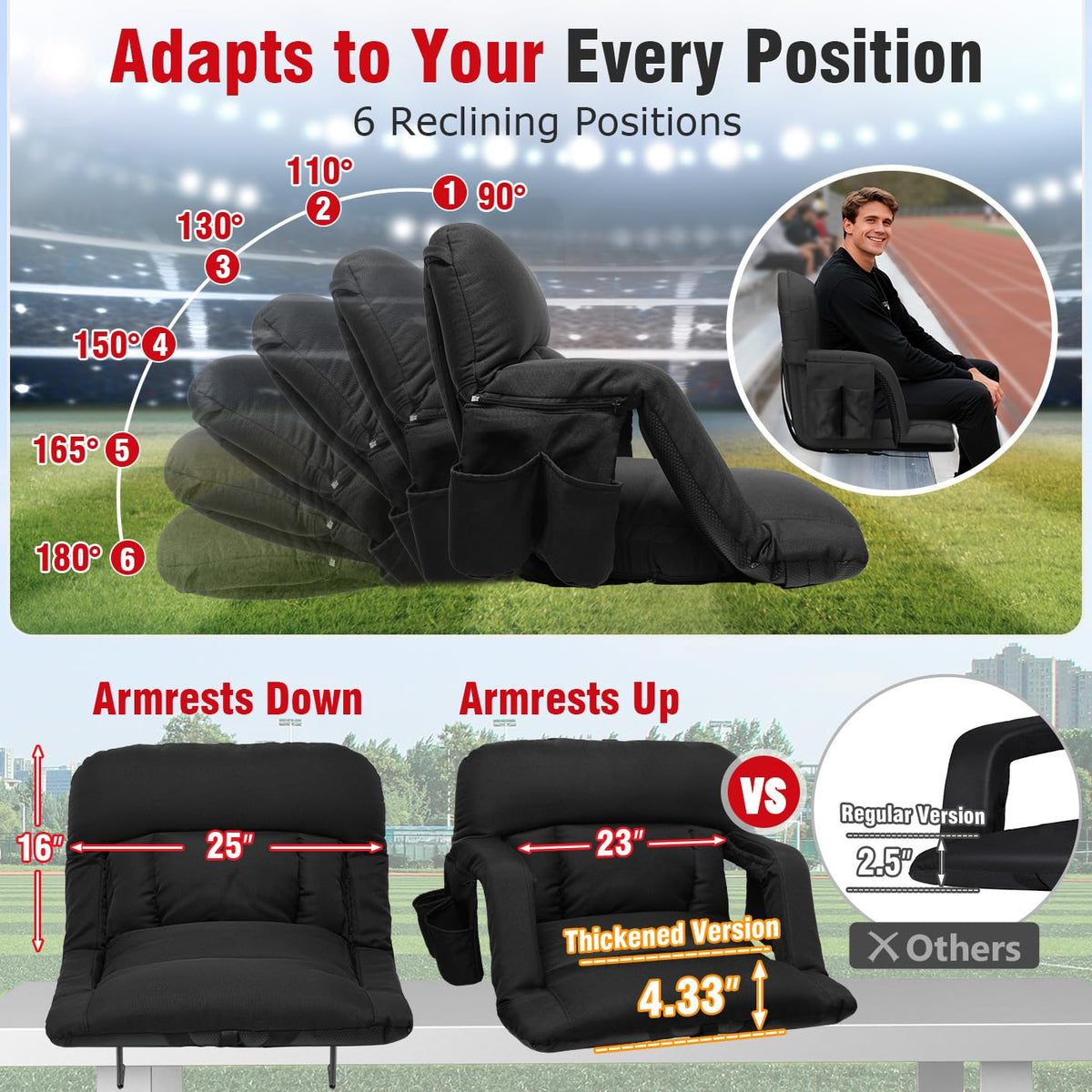 Stadium Seats with Back Support 2 Pack Z2393