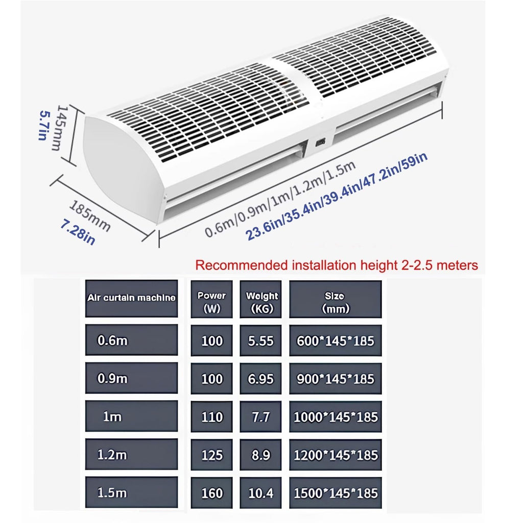 Outdoor Air Curtain Machine with Large Air Volume, 2 Speed and Wind Direction Adjustable B888