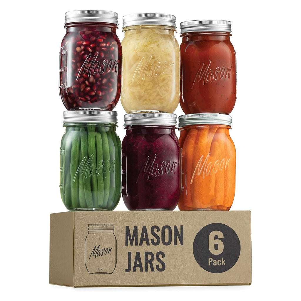 16 Oz 6 Pack Regular Mouth Mason Jars P300606