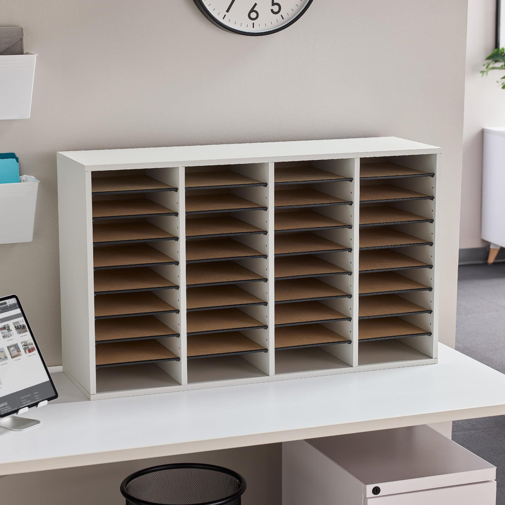 36 Compartments Wood Literature Organizer U896