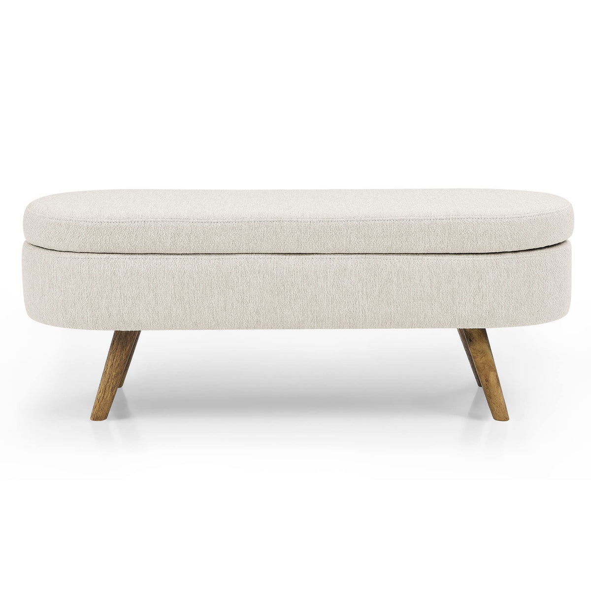 Oval Storage Bench with Rubber Wood Legs Y830
