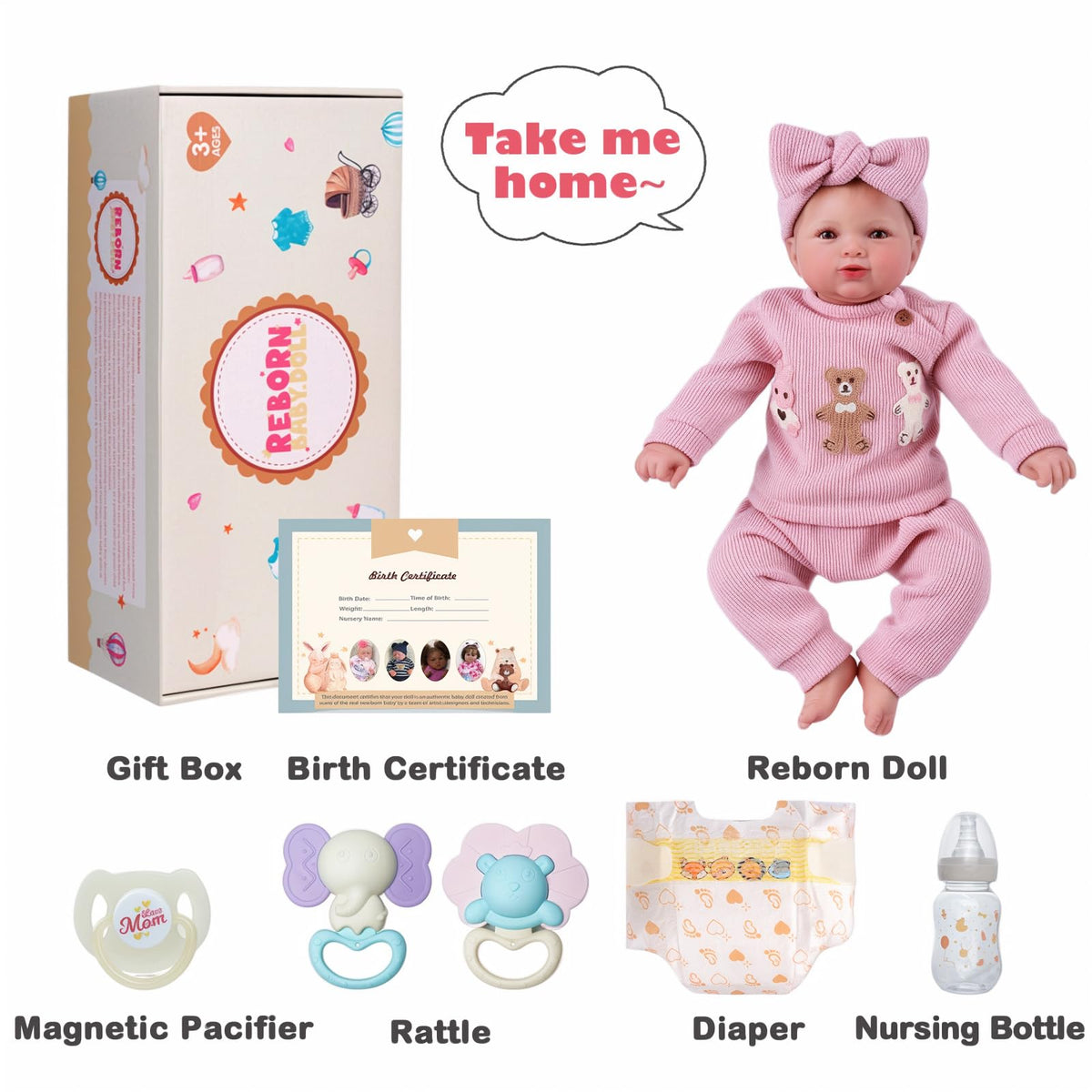 20 Inch Realistic Baby Dolls with Accessories Q15610