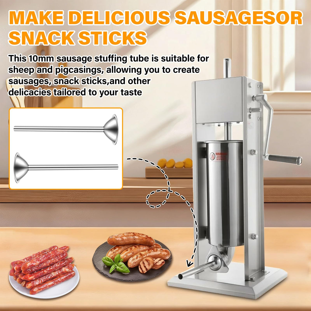 2 Pack 10mm Sausage Stuffer Tubes Q9162