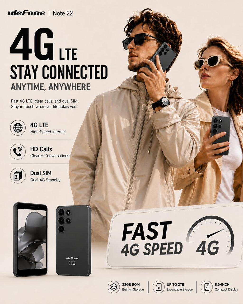 Unlocked 5" Compact Android Smartphone N263