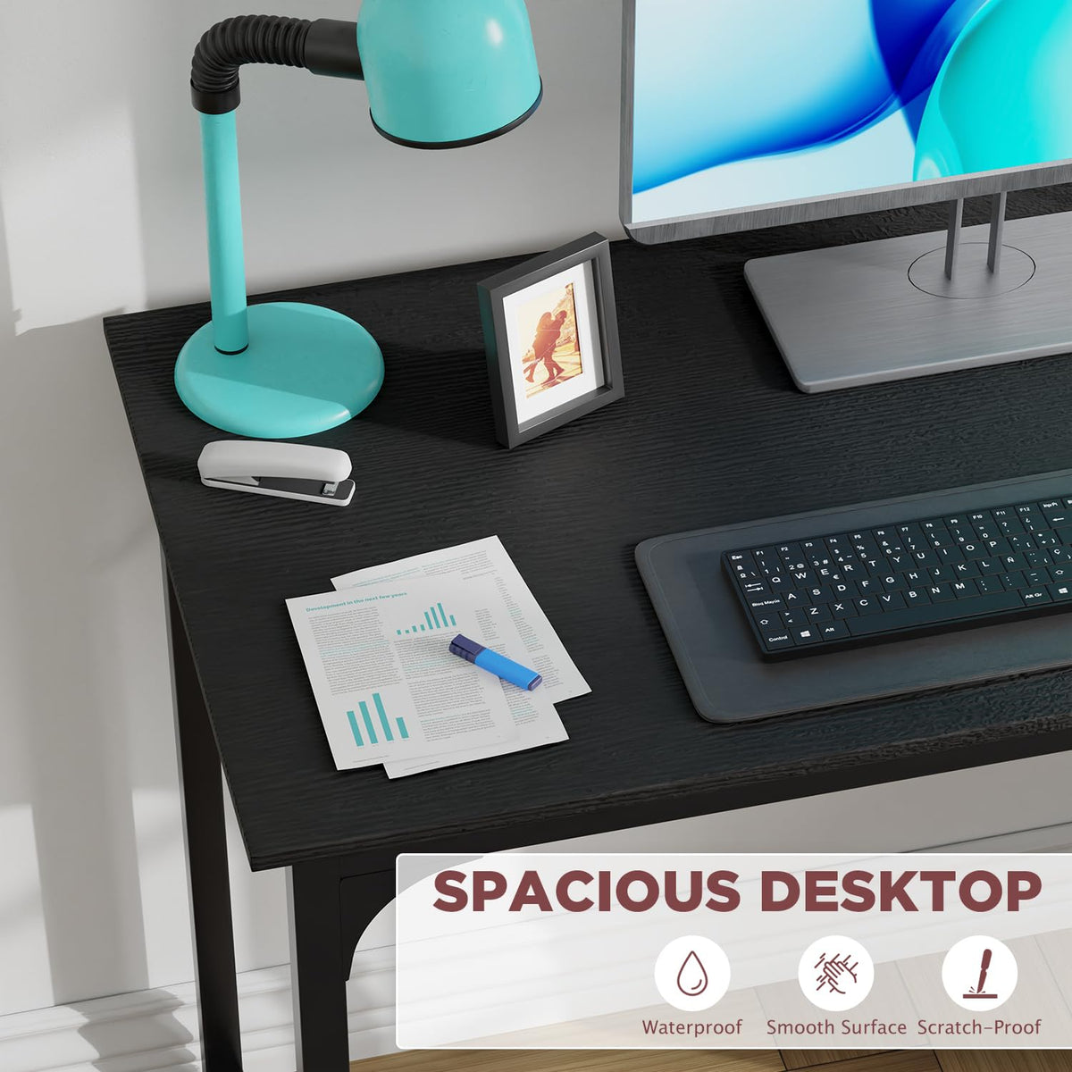 39 Inch Black Computer Desk O396007