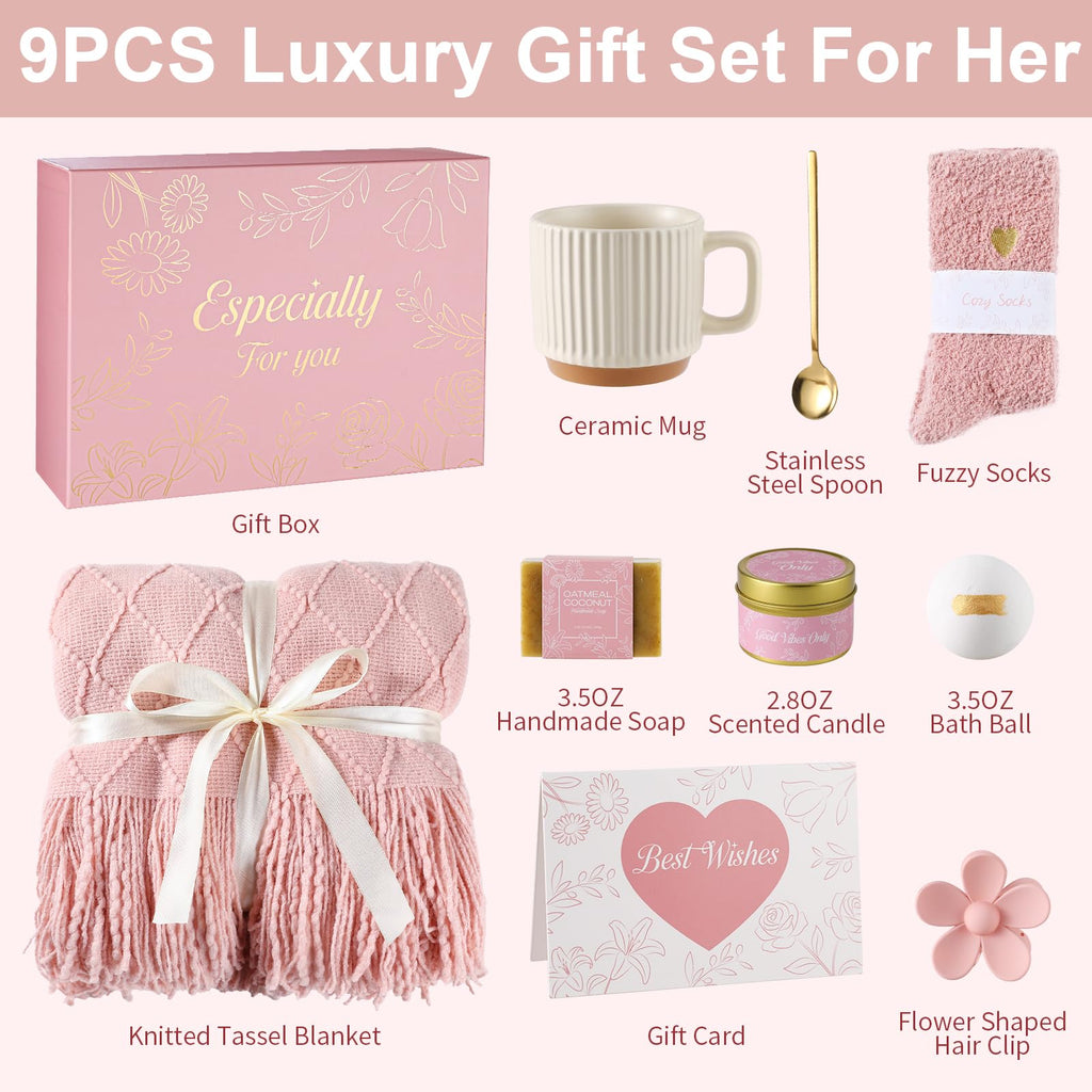 Get Well Soon Gifts Baskets for Women (Pink) S2616