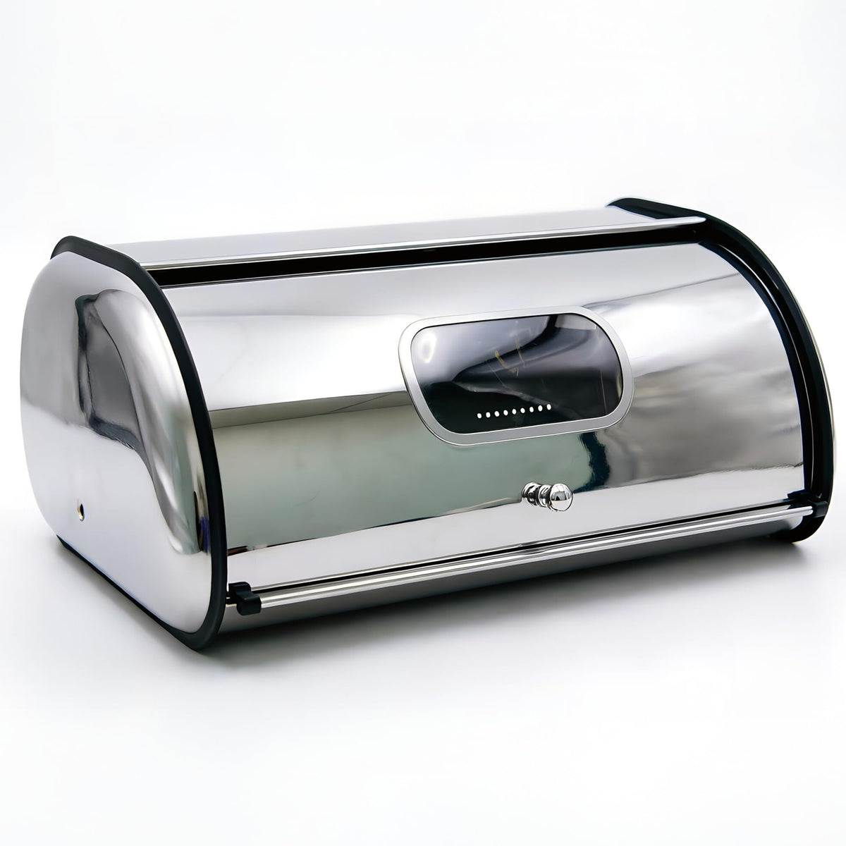 Large Stainless Steel Bread Box with Window & Air Vents M3580