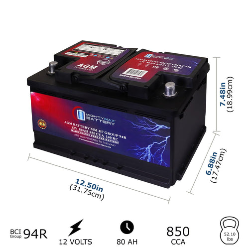 12V 80AH 850 CCA Replacement Battery B1566